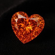 2 Carat Orange Heart Shape