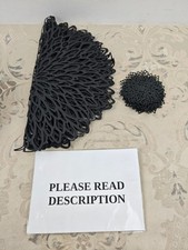 Snowkingdom 6 Pack Black Placemats Washable Pressed Vinyl Laser Cut Dinin (READ)