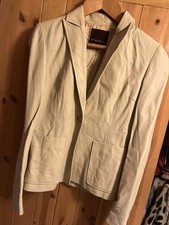 **TODAY ONLY £35** MULBERRY BEAUTIFULLY CUT, QUALITY WHITE /CREAM LEATHER JACKET