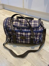 Vintage Head Tartan Holdall Bag Sport Gym Retro  Faux Leather Trim GC