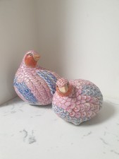 Vintage Pair Of Pastel Quail