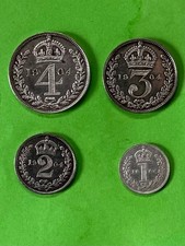MAUNDY MONEY 1904 EDWARD VII  SET ORIGINAL CASE