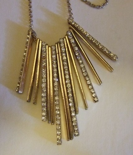 Long rhinestone necklace - rhinestone,