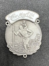 Car Mart White St Christopher Automobile Motor Car Enamel Dashboard Badge Emblem