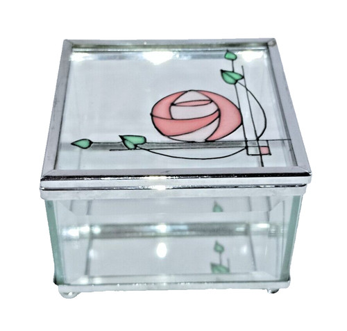 Glass trinket box lid - trinket, rennie