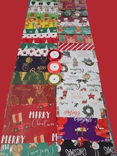 24 Sheets Xmas Flat Sheets Christmas Wrapping Paper Assorted 50x70cm+tags+Ribon