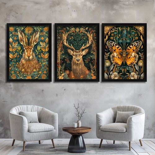 Hare stag butterfly set - stag,