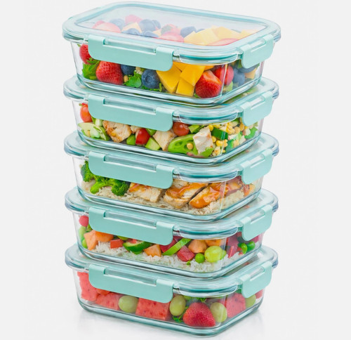 5pcs glass food storage set - 5pcs,