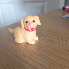 FISHER PRICE Loving Family Dollhouse TAN PUPPY DOG with RED COLLAR Pet Doggy