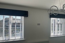 Velvet Studded Padded Box Window Pelmet made to measure