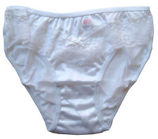 Ladies Knickers Pack of 3, UK Size 10-12 White Sheer Frilly Lacy 18661 Vintage
