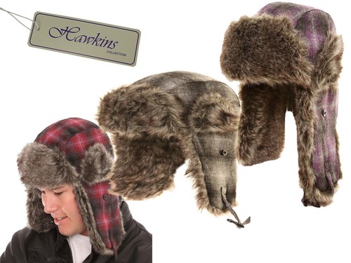 Adults check trapper hat faux - trapper,