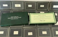 The World's Greatest Banknotes Ingot Collection 21 Counts (Franklin Mint, 1983) 