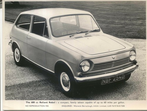 Reliant rebel saloon 600 - reliant, press