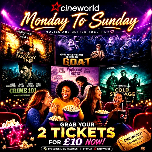 Cineworld cinema ticket - 2x,