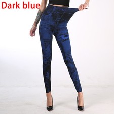 Women High Waist Jeggings Ladies Skinny Leggings Denim Jeans Look Pants Trousers