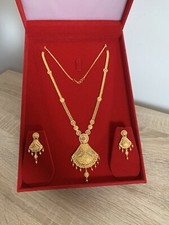 22ct gold necklace and earring - necklace,