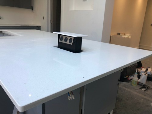 White stellar quartz worktops - stellar,