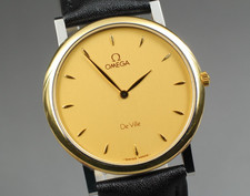 "NEAR MINT" Vintage Omega DeVille Cal.1378 Gold Quartz 8J Men's Watch From JAPAN