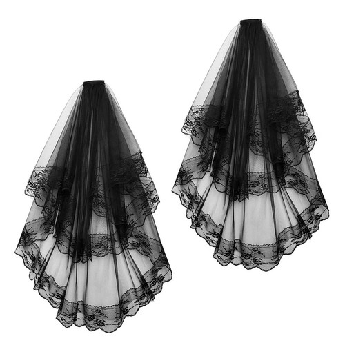 2pcs reusable black - mesh, lace