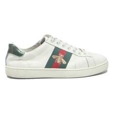 GUCCI Ace Mens Leather Trainers White Green Red UK 7 Luxury Designer Casual