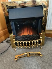 Focal Point Brass Coal Effect Electric Fire Heater 2000W