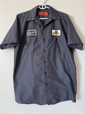 Indianapolis Motor Speedway IMS Indy 500 Red Kap Mechanic Work Shirt Patches Med