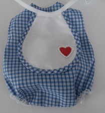 BLUE GINGHAM ROMPER & BIB *B/N