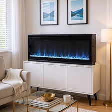 LED Fireplace Media Wall Fire Wall Mounted / Standing Electric Heater 40/50/60in