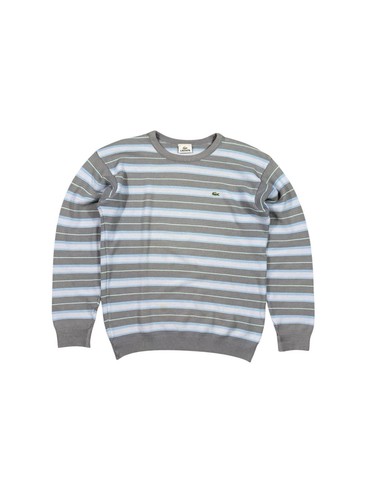 Lacoste sweater striped blue - lacoste, m