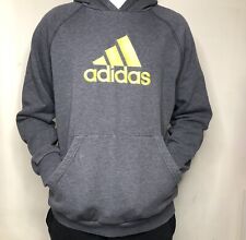 Dark Grey Adidas Neon Yellow Hoodie 15-16 Years