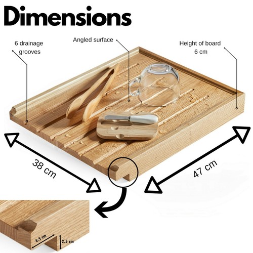 Angled wooden draining board - angled,