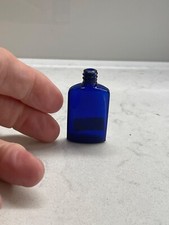 VINTAGE CLEAR COBALT BLUE GLASS BOURJOIS PERFUME BOTTLE DECORATIVE, COLLECTIBLE