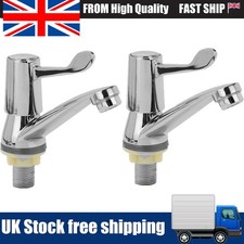 1Pair Lever Basin Sink Taps Pillar Disabled 1/4 Turn Chrome Pair 1/2"~