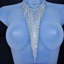 Diamante bling style NECKLACE choker w/chain & lobster clasp closure