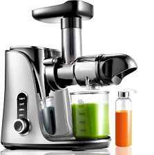 AMZCHEF Cold Press Juicer with 2 Speed Control - High Juice Yield Machine, Grey