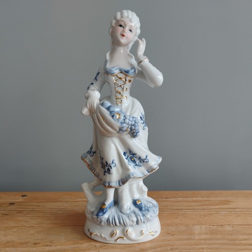 Vintage blue white - &, glazed