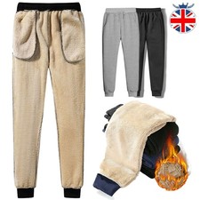 Mens Athletic Pants Fleece Lined Thick Trousers Casual Loose Warm Joggers Winter