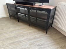 Ikea FJÄLLBO Black TV bench cabinet - Good Condition, Rustic Entertainment Unit