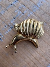Cute gold tone snail - , brooch