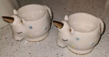 Unicorn Ceramic Egg Cups Set of 2 Perfect for Breakfast ASDA