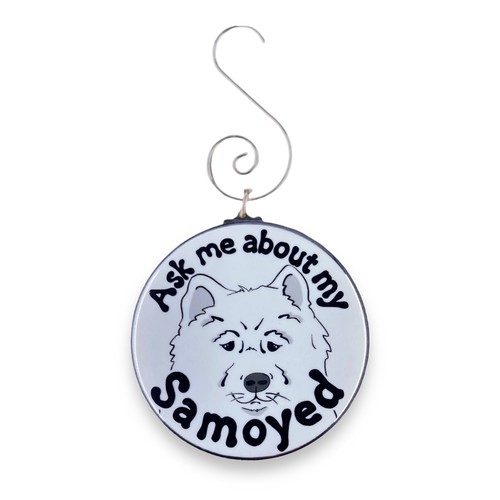 Samoyed mini ornament ask - ornament,