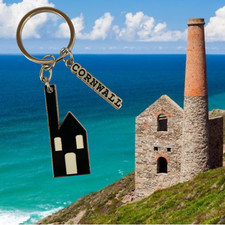 Cornish Tin Mine Metal Keyring
