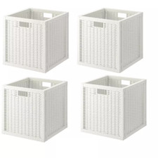 4x Hand-Woven Rattan Storage