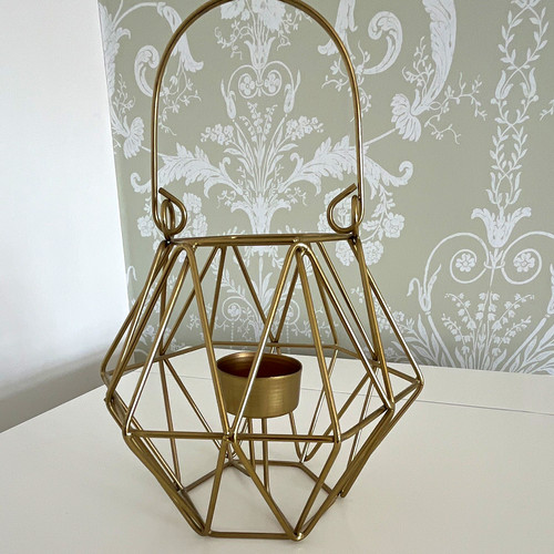 Gold metal geometric hanging - gold,