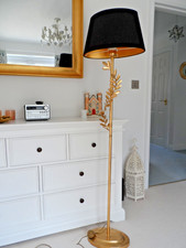 Fab Vintage Laura Ashley Gold Archer Floor Lamp with shade in working order.