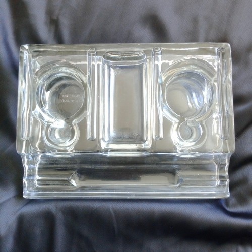 Vintage double lass inkwell - double,