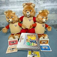 Teddy Ruxpin Vintage 16 Piece Bear Plush Doll Lot 3 Bears 5 Tapes 8 Books 90s