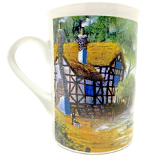 VTG Pottery Mug Crossing The Ford Art Bernard McMullen Rural Landscape Scene PSL