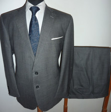 AQUASCUTUM Men's 2 Piece Grey Suit 46 S Pure Wool Jacket Trousers W 40 L 30